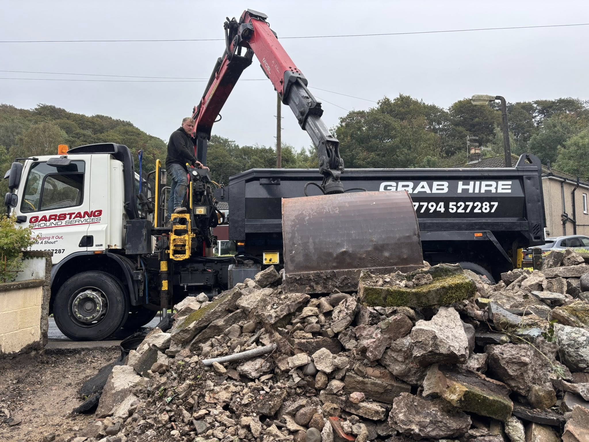Excavation and groundwork services on commercial construction site