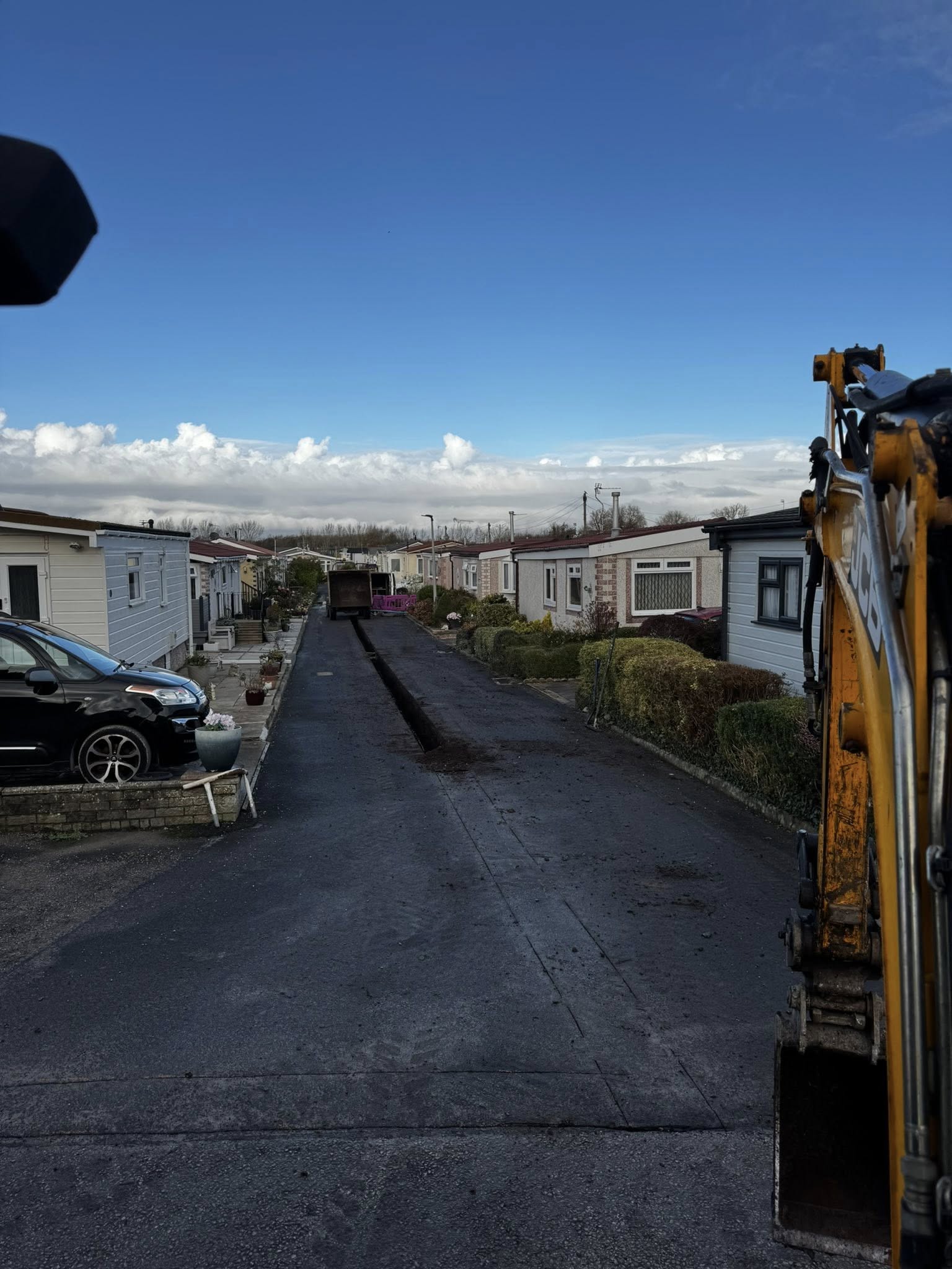 Pipe laying works carried out by professional groundworks team
